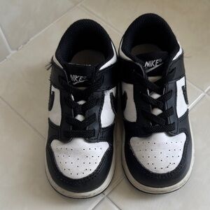Nike Kids Black and White DUNKS sneakers